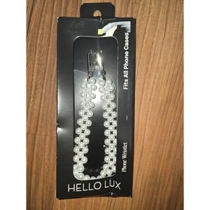 Hello Lux Phone Wristlet Fits All Phone Cases White Pearl s17